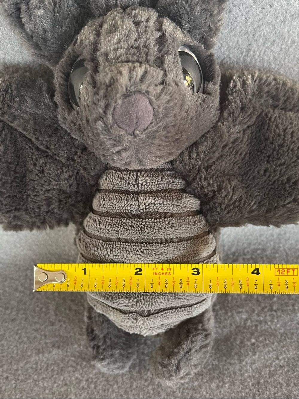 Jellycat Very Rare Retired Frizzles Bat Genuine Cute Large Eyes Furry Plush HTF - Picture 3 of 16